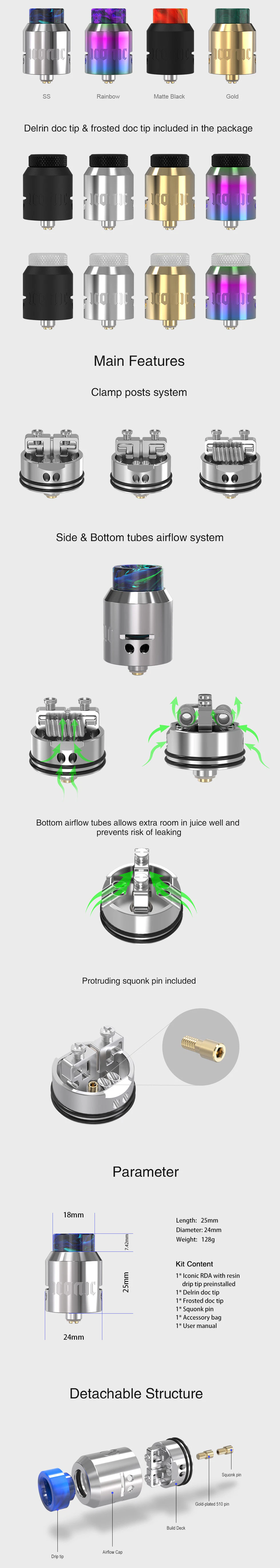 Iconic RDA Atomizer By Vandy Vape Iconic RDA Atomizer By Vandy Vape