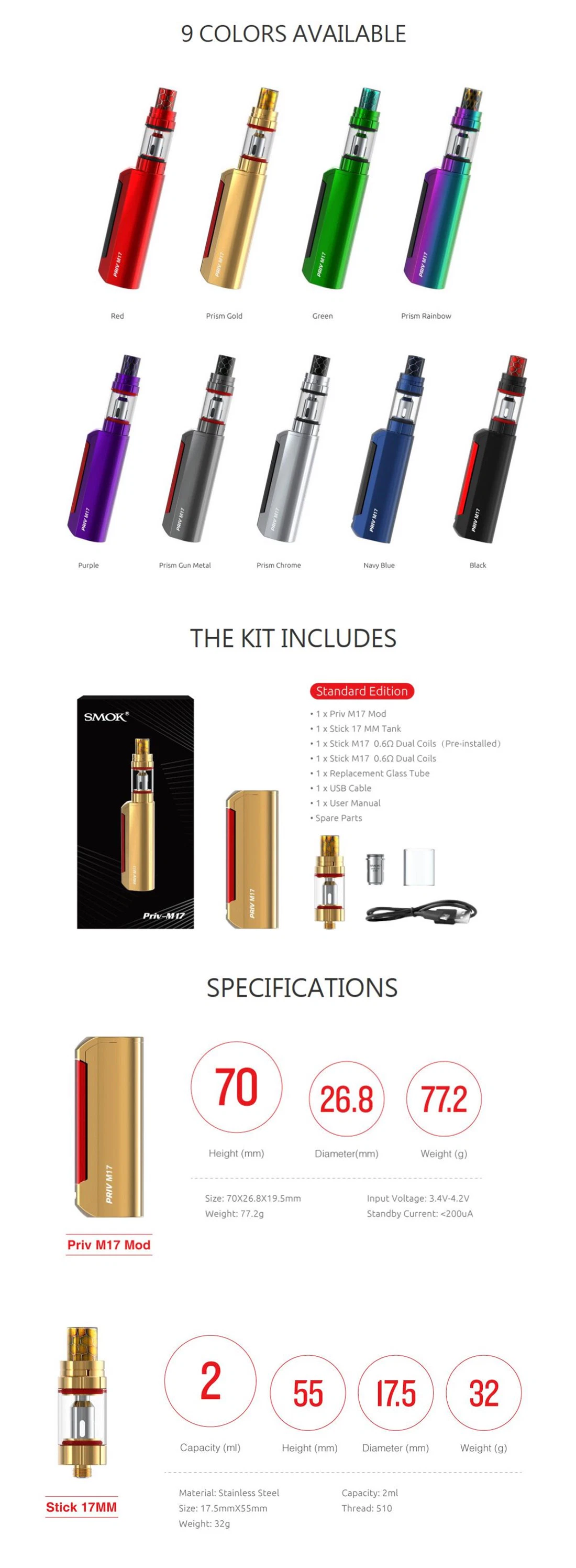 SMOK Priv M17 Starter Kit SMOK Priv M17 Starter Kit